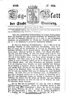 Tag-Blatt der Stadt Bamberg (Bamberger Tagblatt) Freitag 6. Mai 1859