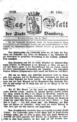 Tag-Blatt der Stadt Bamberg (Bamberger Tagblatt) Donnerstag 2. Juni 1859