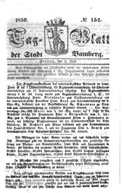 Tag-Blatt der Stadt Bamberg (Bamberger Tagblatt) Freitag 3. Juni 1859