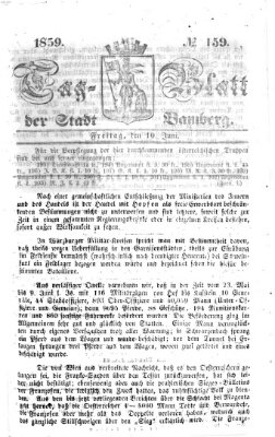 Tag-Blatt der Stadt Bamberg (Bamberger Tagblatt) Freitag 10. Juni 1859