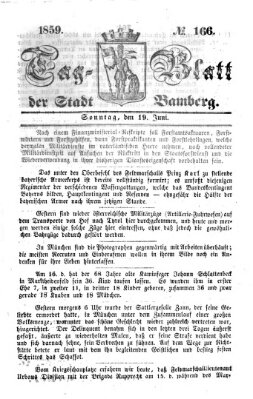 Tag-Blatt der Stadt Bamberg (Bamberger Tagblatt) Sonntag 19. Juni 1859