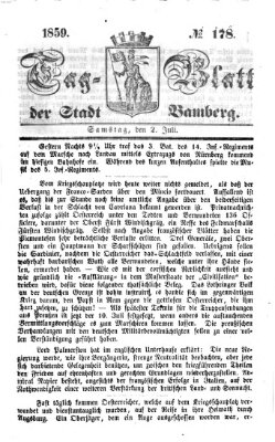 Tag-Blatt der Stadt Bamberg (Bamberger Tagblatt) Samstag 2. Juli 1859