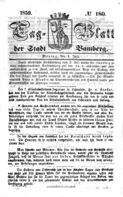 Tag-Blatt der Stadt Bamberg (Bamberger Tagblatt) Montag 4. Juli 1859