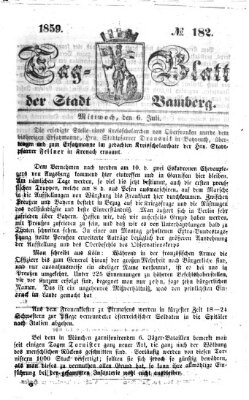 Tag-Blatt der Stadt Bamberg (Bamberger Tagblatt) Mittwoch 6. Juli 1859