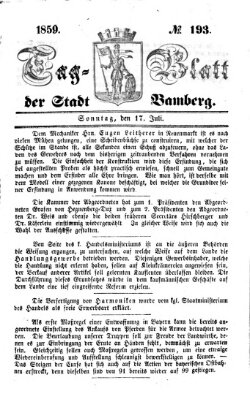 Tag-Blatt der Stadt Bamberg (Bamberger Tagblatt) Sonntag 17. Juli 1859