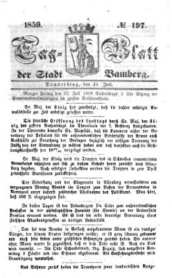 Tag-Blatt der Stadt Bamberg (Bamberger Tagblatt) Donnerstag 21. Juli 1859