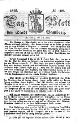 Tag-Blatt der Stadt Bamberg (Bamberger Tagblatt) Freitag 22. Juli 1859