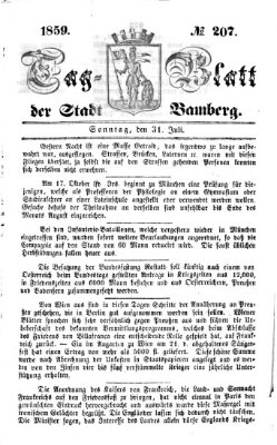 Tag-Blatt der Stadt Bamberg (Bamberger Tagblatt) Sonntag 31. Juli 1859