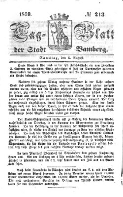 Tag-Blatt der Stadt Bamberg (Bamberger Tagblatt) Samstag 6. August 1859