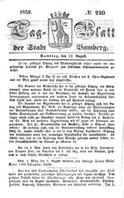 Tag-Blatt der Stadt Bamberg (Bamberger Tagblatt) Samstag 13. August 1859