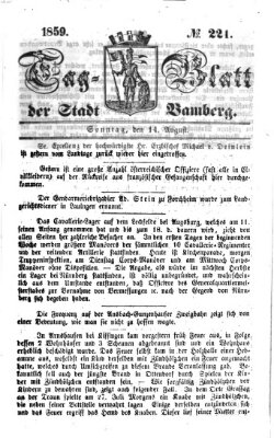 Tag-Blatt der Stadt Bamberg (Bamberger Tagblatt) Sonntag 14. August 1859