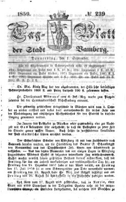 Tag-Blatt der Stadt Bamberg (Bamberger Tagblatt) Donnerstag 1. September 1859