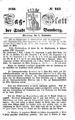 Tag-Blatt der Stadt Bamberg (Bamberger Tagblatt) Montag 5. September 1859