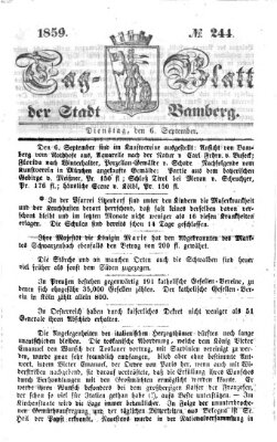 Tag-Blatt der Stadt Bamberg (Bamberger Tagblatt) Dienstag 6. September 1859