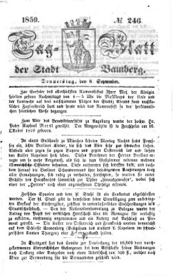 Tag-Blatt der Stadt Bamberg (Bamberger Tagblatt) Donnerstag 8. September 1859