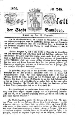 Tag-Blatt der Stadt Bamberg (Bamberger Tagblatt) Samstag 10. September 1859