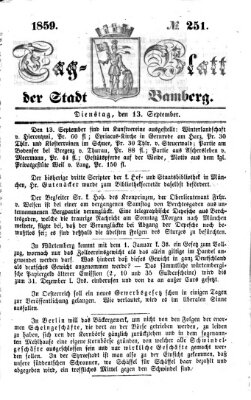 Tag-Blatt der Stadt Bamberg (Bamberger Tagblatt) Dienstag 13. September 1859