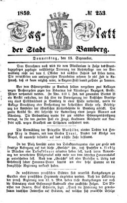 Tag-Blatt der Stadt Bamberg (Bamberger Tagblatt) Donnerstag 15. September 1859