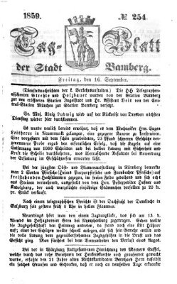 Tag-Blatt der Stadt Bamberg (Bamberger Tagblatt) Freitag 16. September 1859