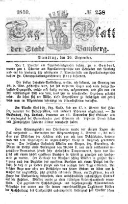 Tag-Blatt der Stadt Bamberg (Bamberger Tagblatt) Dienstag 20. September 1859