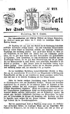 Tag-Blatt der Stadt Bamberg (Bamberger Tagblatt) Sonntag 9. Oktober 1859