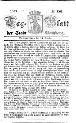 Tag-Blatt der Stadt Bamberg (Bamberger Tagblatt) Donnerstag 13. Oktober 1859