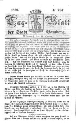 Tag-Blatt der Stadt Bamberg (Bamberger Tagblatt) Mittwoch 19. Oktober 1859