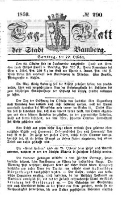 Tag-Blatt der Stadt Bamberg (Bamberger Tagblatt) Samstag 22. Oktober 1859