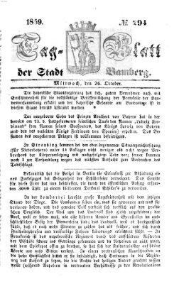 Tag-Blatt der Stadt Bamberg (Bamberger Tagblatt) Mittwoch 26. Oktober 1859