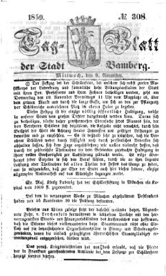 Tag-Blatt der Stadt Bamberg (Bamberger Tagblatt) Mittwoch 9. November 1859