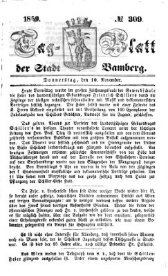 Tag-Blatt der Stadt Bamberg (Bamberger Tagblatt) Donnerstag 10. November 1859