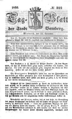 Tag-Blatt der Stadt Bamberg (Bamberger Tagblatt) Mittwoch 23. November 1859