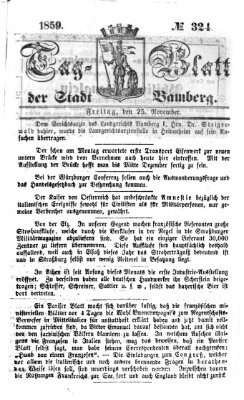 Tag-Blatt der Stadt Bamberg (Bamberger Tagblatt) Freitag 25. November 1859