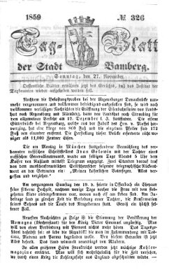 Tag-Blatt der Stadt Bamberg (Bamberger Tagblatt) Sonntag 27. November 1859