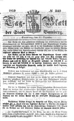 Tag-Blatt der Stadt Bamberg (Bamberger Tagblatt) Sonntag 11. Dezember 1859