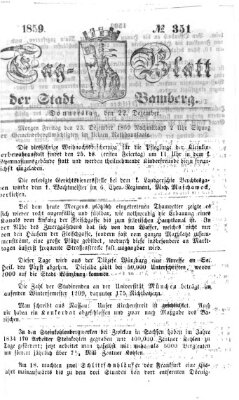 Tag-Blatt der Stadt Bamberg (Bamberger Tagblatt) Donnerstag 22. Dezember 1859