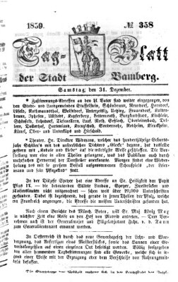 Tag-Blatt der Stadt Bamberg (Bamberger Tagblatt) Samstag 31. Dezember 1859