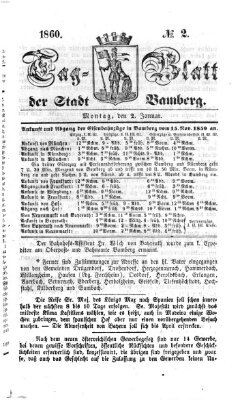 Tag-Blatt der Stadt Bamberg (Bamberger Tagblatt) Montag 2. Januar 1860