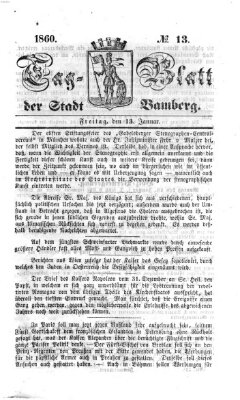 Tag-Blatt der Stadt Bamberg (Bamberger Tagblatt) Freitag 13. Januar 1860