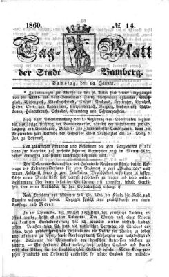 Tag-Blatt der Stadt Bamberg (Bamberger Tagblatt) Samstag 14. Januar 1860