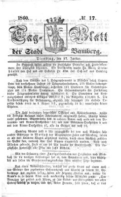 Tag-Blatt der Stadt Bamberg (Bamberger Tagblatt) Dienstag 17. Januar 1860