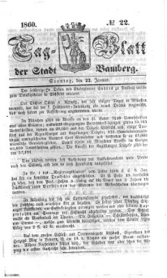 Tag-Blatt der Stadt Bamberg (Bamberger Tagblatt) Sonntag 22. Januar 1860