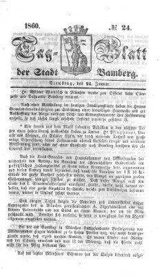 Tag-Blatt der Stadt Bamberg (Bamberger Tagblatt) Dienstag 24. Januar 1860