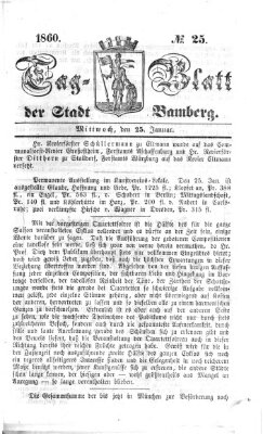 Tag-Blatt der Stadt Bamberg (Bamberger Tagblatt) Mittwoch 25. Januar 1860