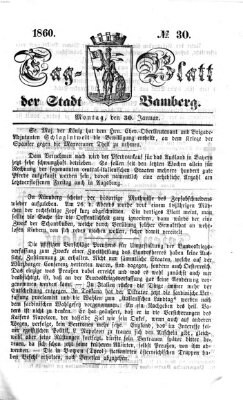 Tag-Blatt der Stadt Bamberg (Bamberger Tagblatt) Montag 30. Januar 1860