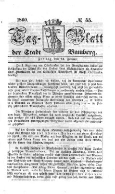 Tag-Blatt der Stadt Bamberg (Bamberger Tagblatt) Freitag 24. Februar 1860