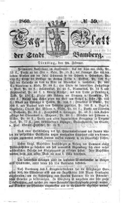 Tag-Blatt der Stadt Bamberg (Bamberger Tagblatt) Dienstag 28. Februar 1860