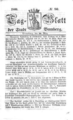 Tag-Blatt der Stadt Bamberg (Bamberger Tagblatt) Dienstag 20. März 1860