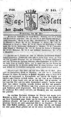 Tag-Blatt der Stadt Bamberg (Bamberger Tagblatt) Samstag 26. Mai 1860