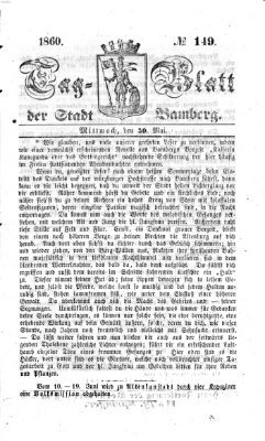 Tag-Blatt der Stadt Bamberg (Bamberger Tagblatt) Mittwoch 30. Mai 1860